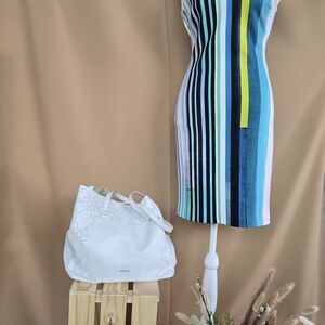 Tous White Floral Tote Bag